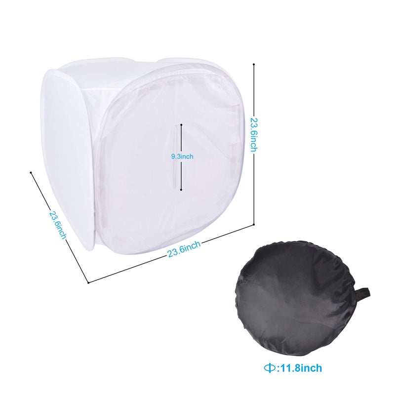 Ruittos Bestshoot 24" Portable Photo Studio Shooting Tent Light Box Cube Diffusion Softbox Tent with 4 Colors Backdrops (Red Dark Blue Black White) for Table Top Indoor Outdoor Photography - Image 4